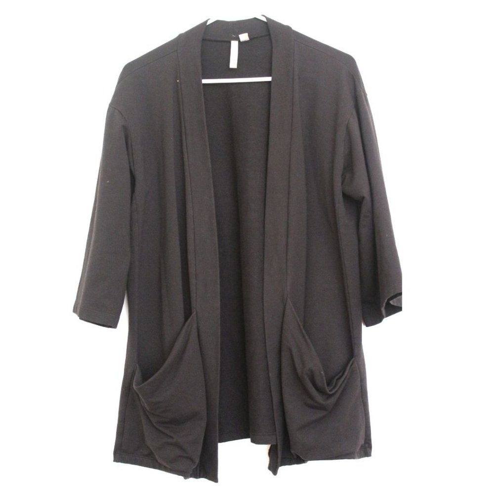 Pure Jill Open Front Cardigan Sweater Black Goth Grunge Career Sz MP